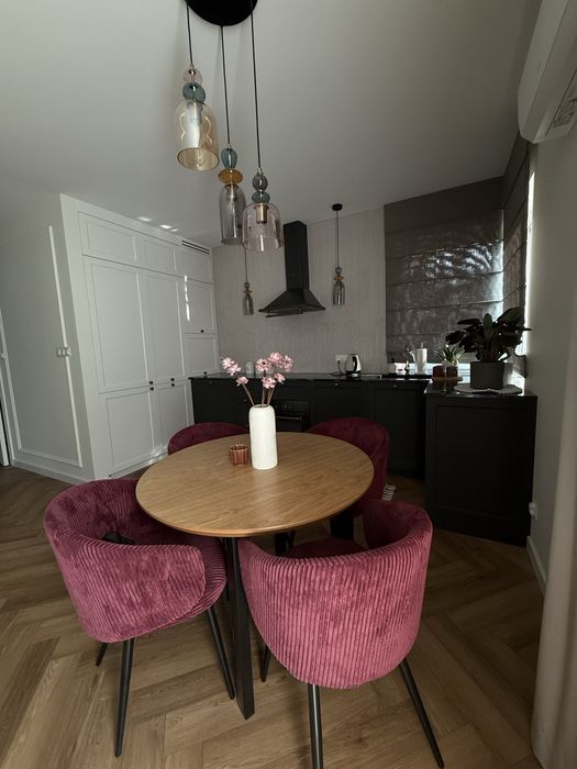 Komplet Krzesła tapicerowane kolor cegła bordo