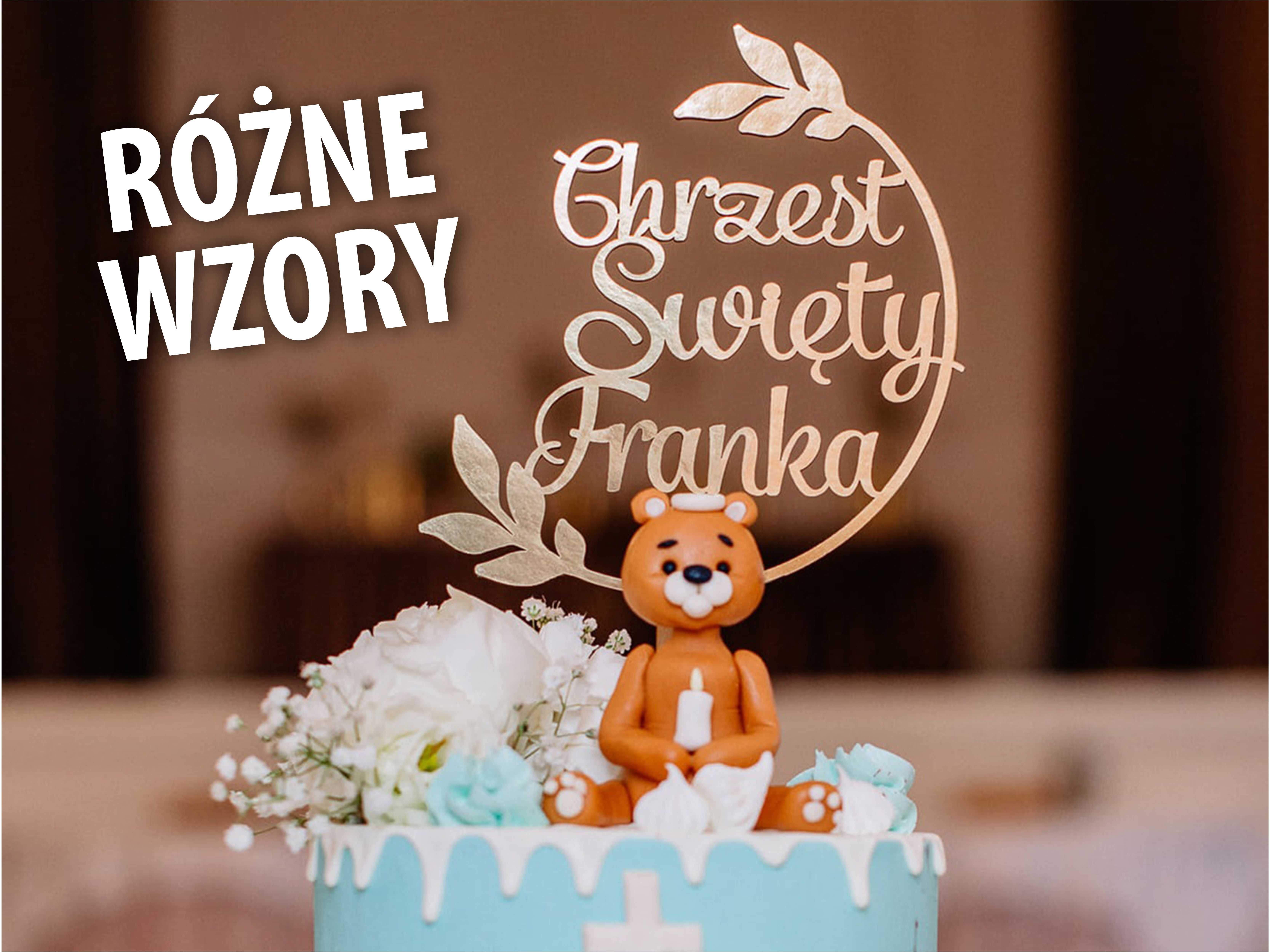 Topper Chrzest Święty Ozdoba na tort Topper na roczek i  chrzest