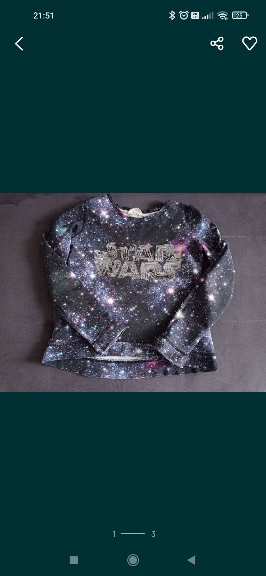 Bluza Star Wars i 2× getry r. 140