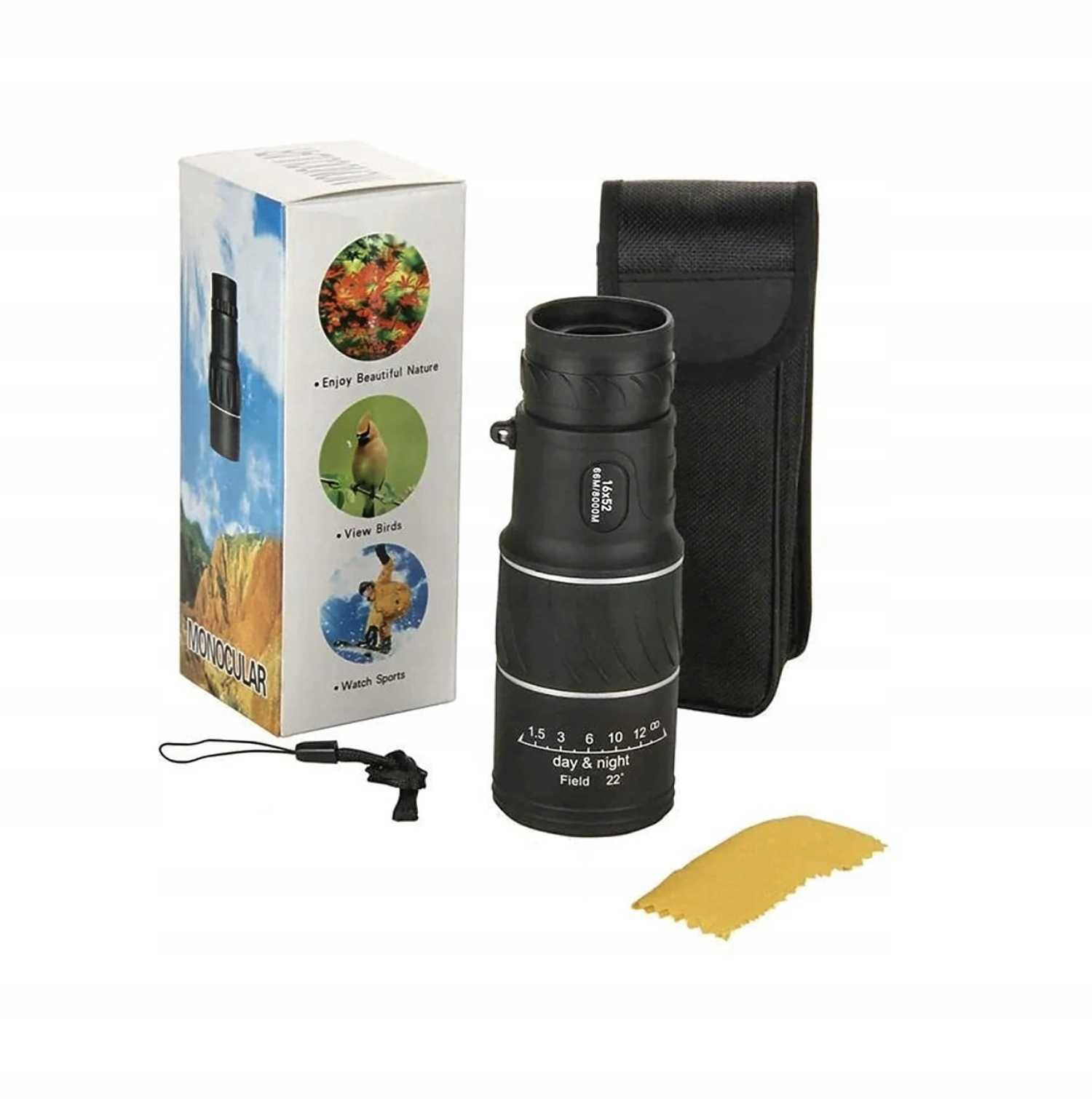 Monokular 16x52 Bak-4 Luneta Lornetka Dzień Noc