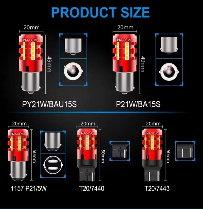 Led лампа Naoevo в повороты с обманкой 23w BAU15S PY21W