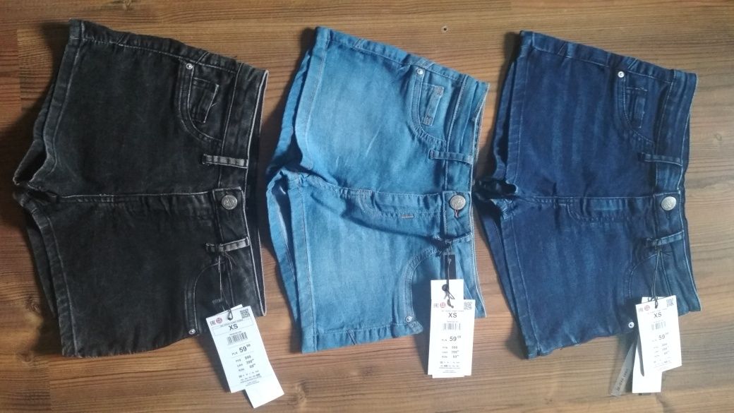 3x spodenki szorty jeans push up XS 34