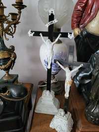 Porcelanowa pasyjka krzyż Pan Jezus z porcelany
