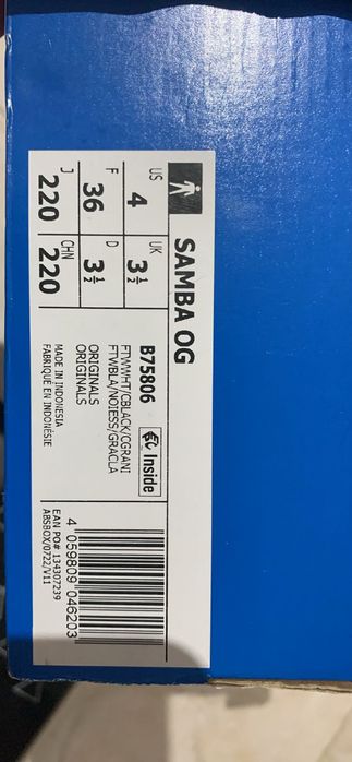 Adidas Samba OG, tamanho 36