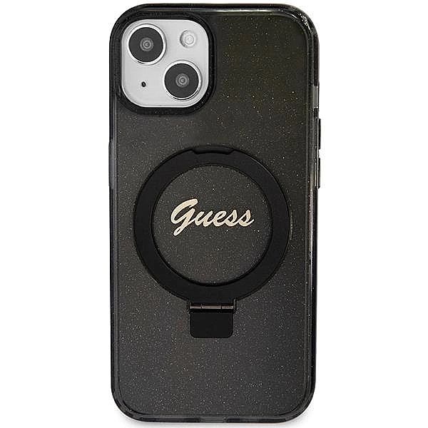 Etui Guess Ring Stand Script Glitter MagSafe na iPhone 15 Plus / 14 Pl