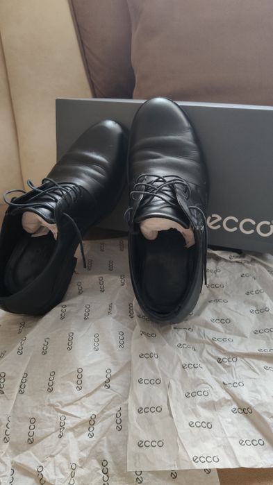 Кожаные демисезонные туфли 42-43 Ecco gore-tex (водонепрониц, до - 20)
