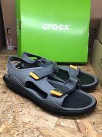 Уцінка! Crocs Sandal Men Swiftwater Крокси Сандалі Чоловічі Сірі Чорні