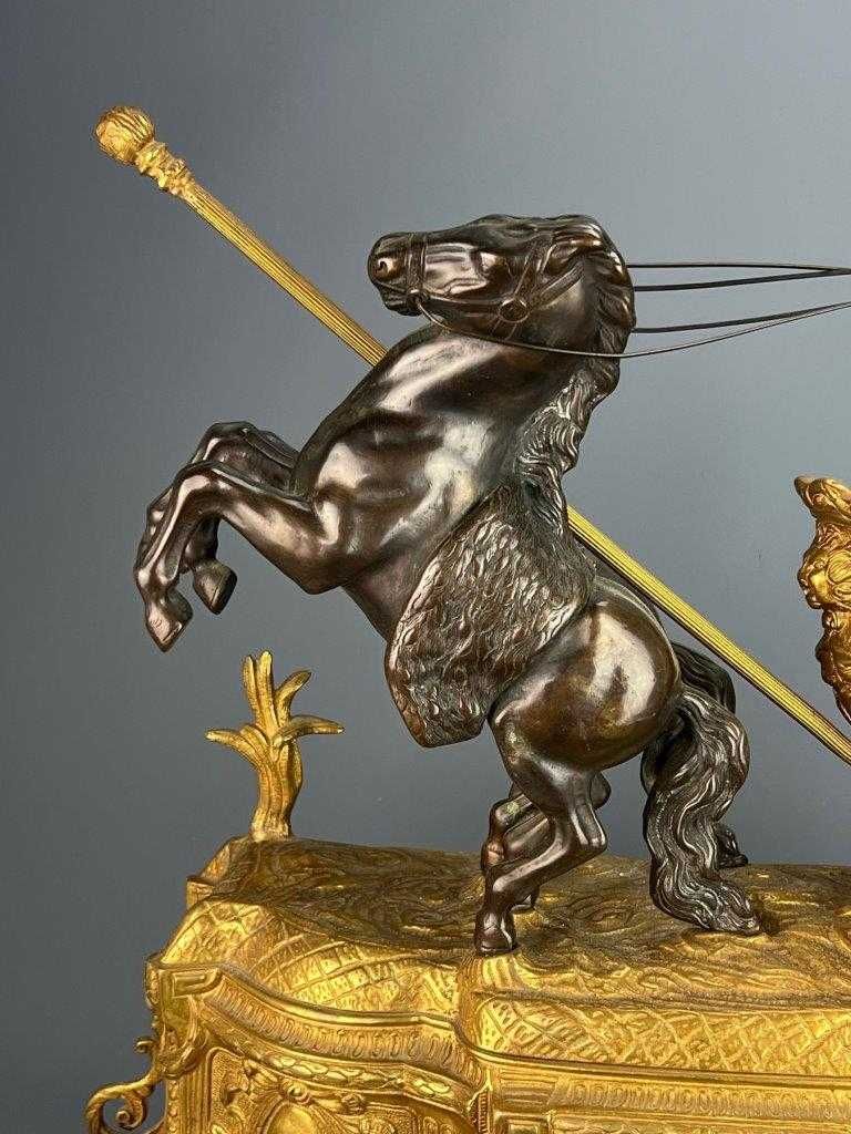 Stary zegar kominkowy empire rydwan rzymski olbrzymi nr 18