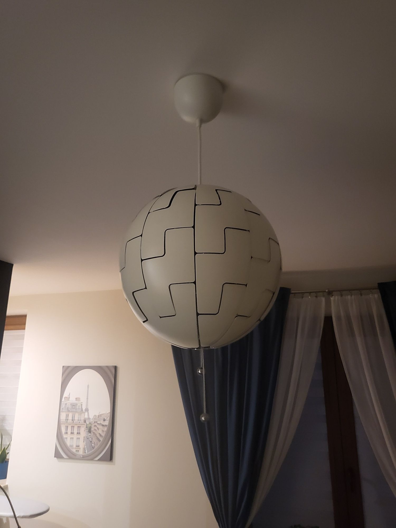 Lampa IKEA PS 2014 biała/ srebrna kula