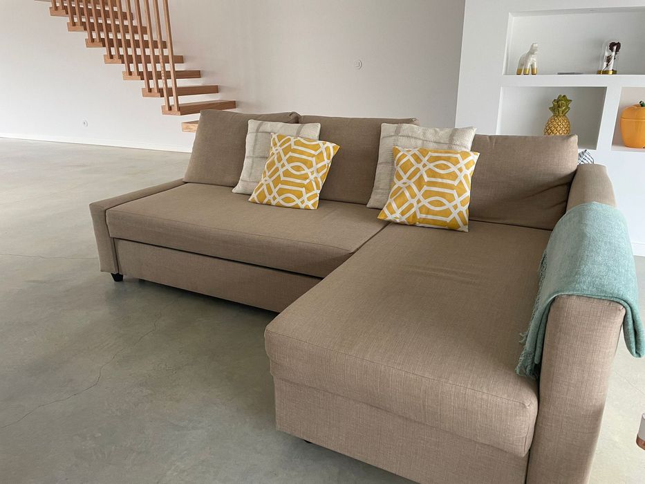 Sofá-cama com chaise longue Ikea