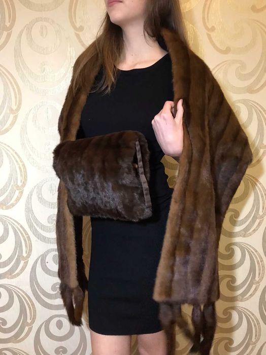 Палантин, накидка з натурального хутра ,норка!