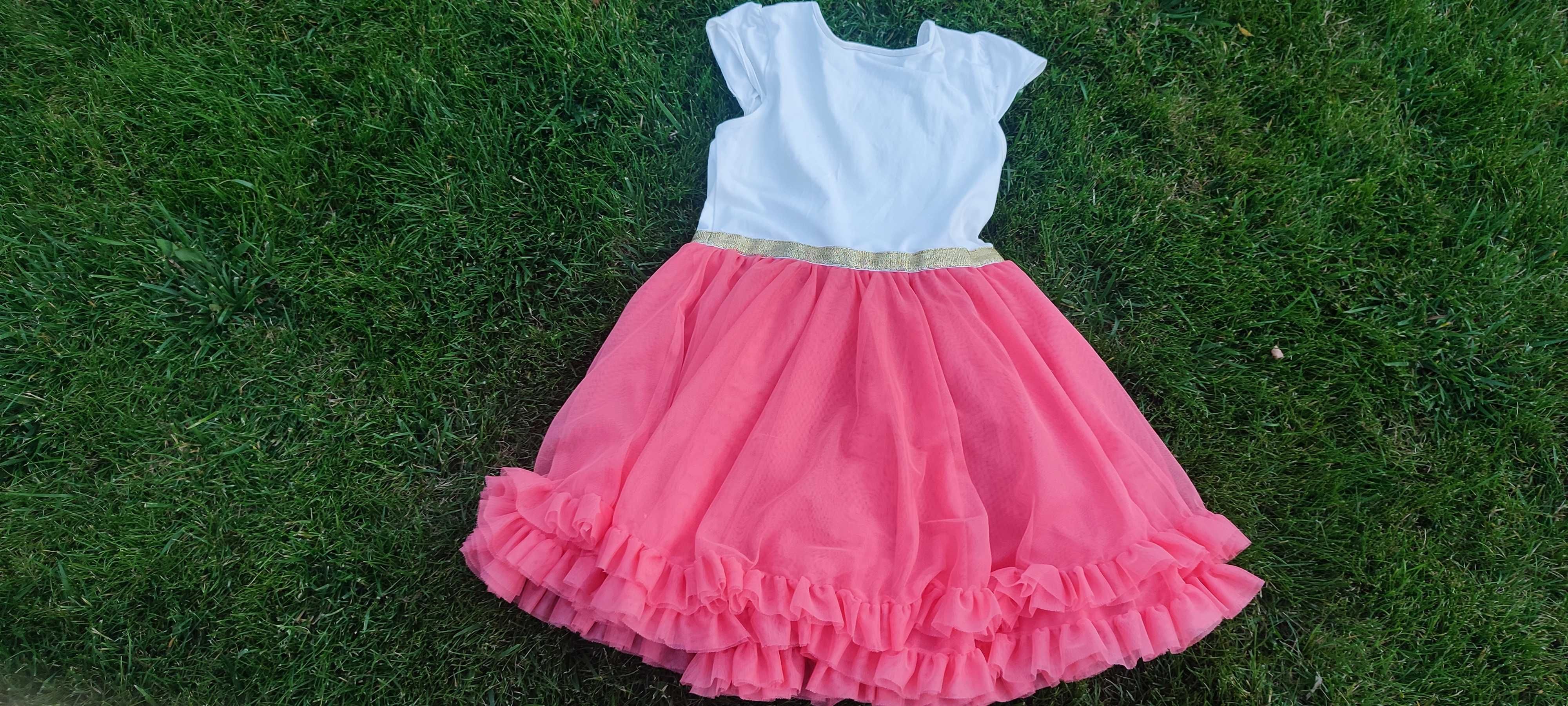 Piękna elegancka sukienka suknia 122-128, stan bardzo dobry