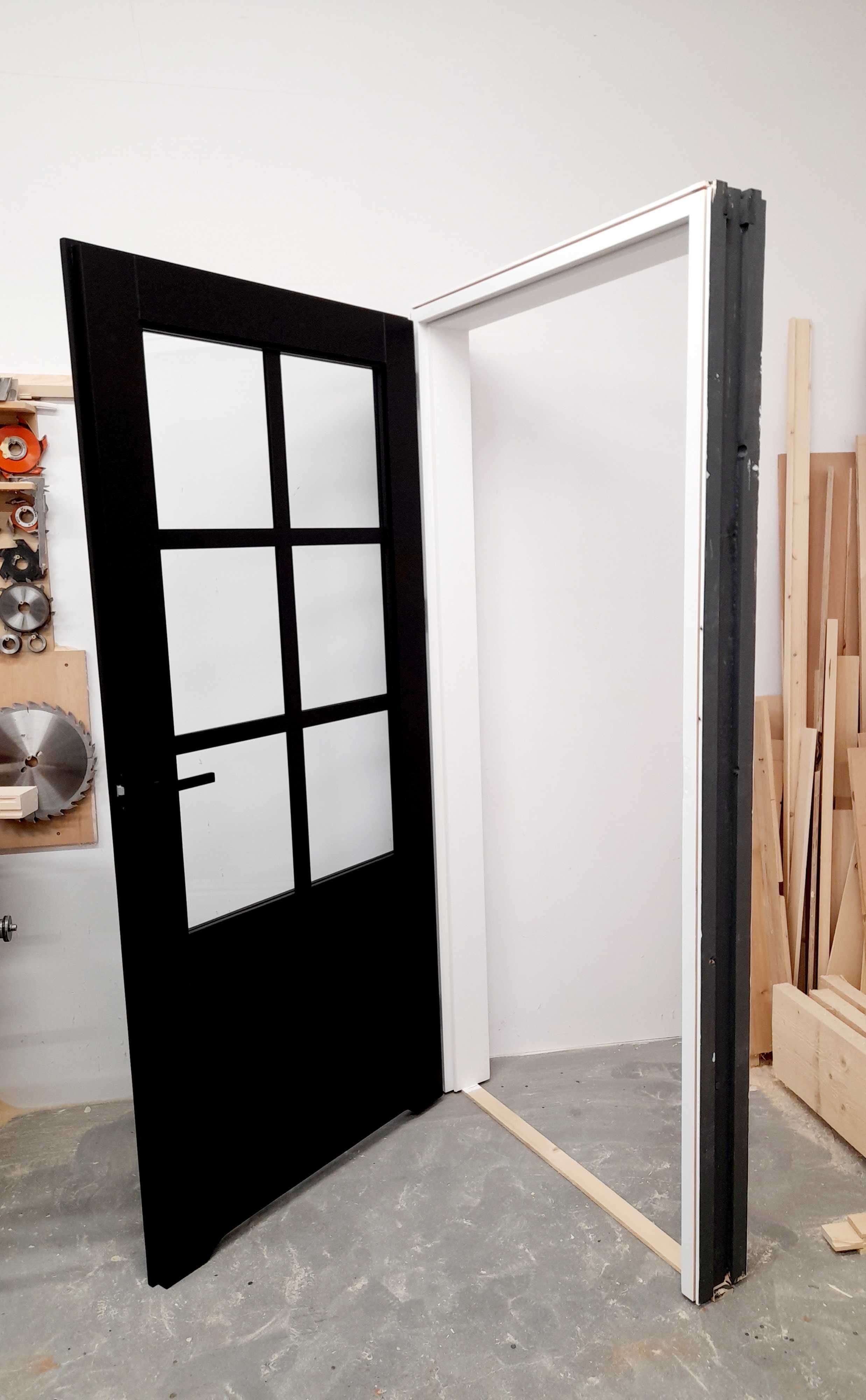 Drzwi wewnętrzne loftowe drewniane