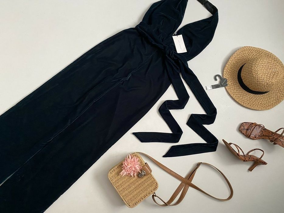 Новый роскошный брючный комбинезон с широкими штанами палаццо zara