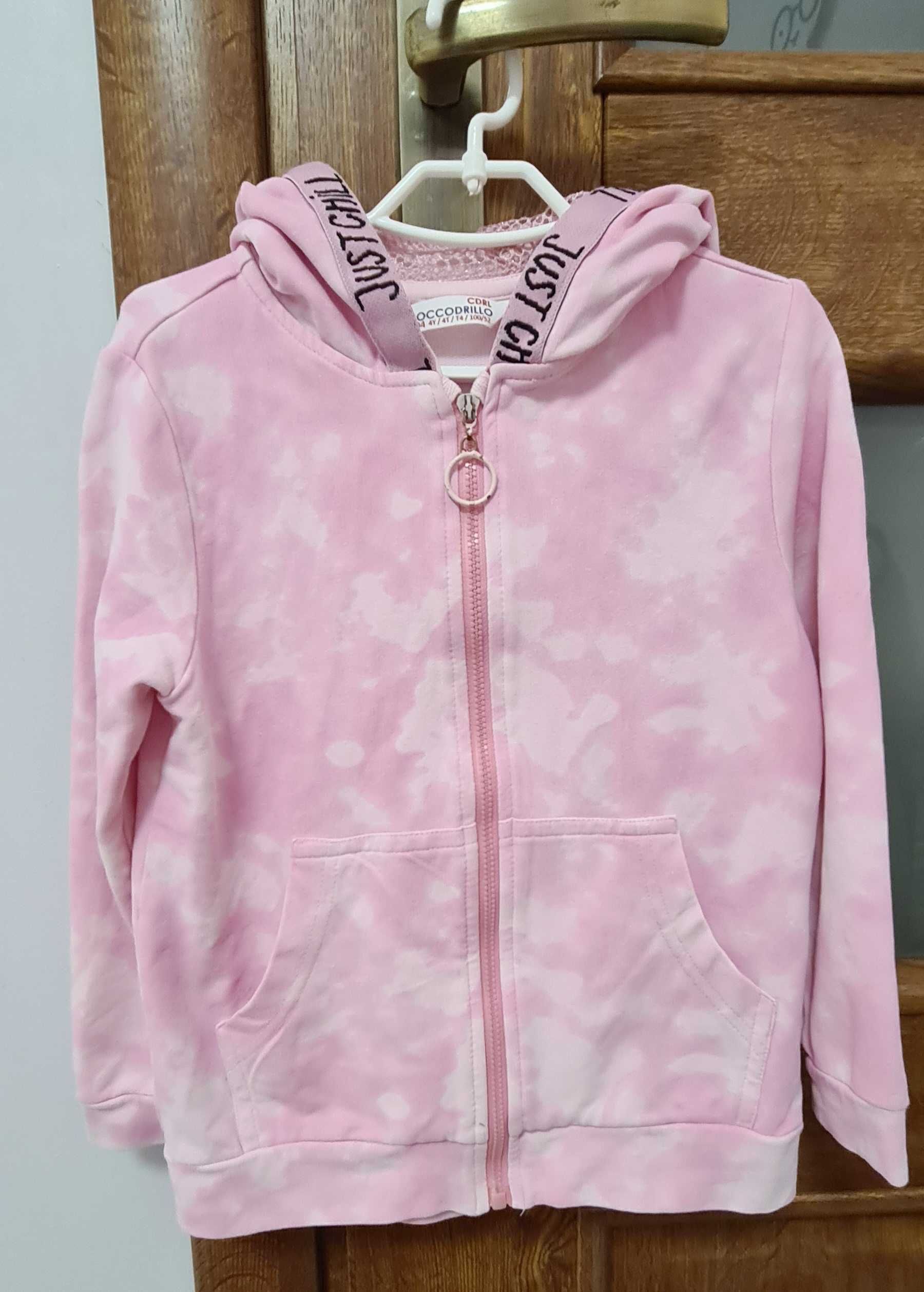 Bluza 104 moro różowa rozpinana dziewczęca