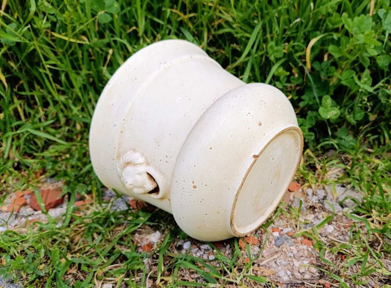 Vaso floreira pedra leão em faiança