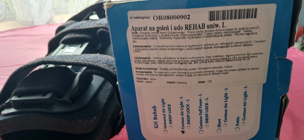 Orteza Aparat na goleń i udo Lewy