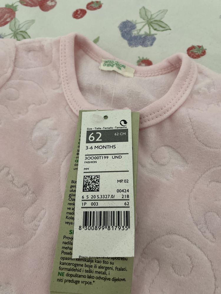 Babygrow rosa united colors of benetton