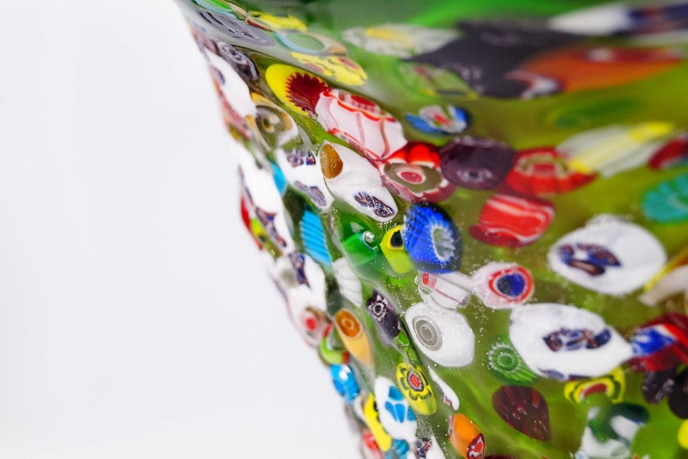 Wazon Murano style kolorowy szkło 3D cały wypukły unikat