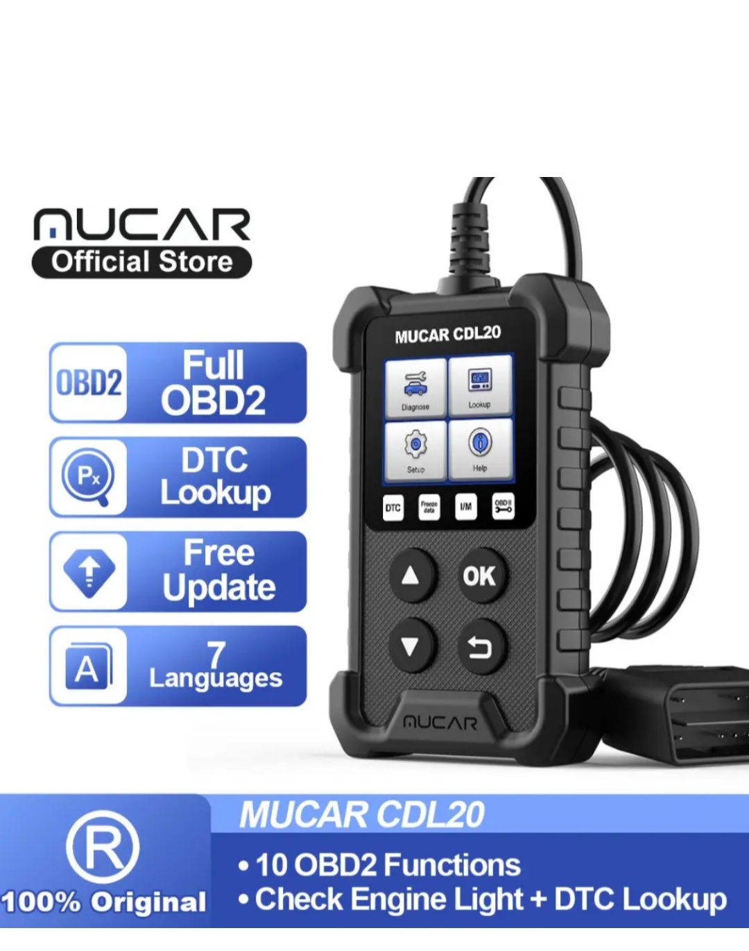 Автосканер MUCAR CDL20 мультимарковий універсальний OBD2 сканер