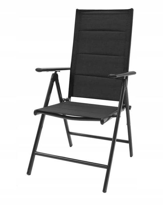 Składane Krzesło Ogrodowe Krzesła na Balkon Taras Pianka Czarne