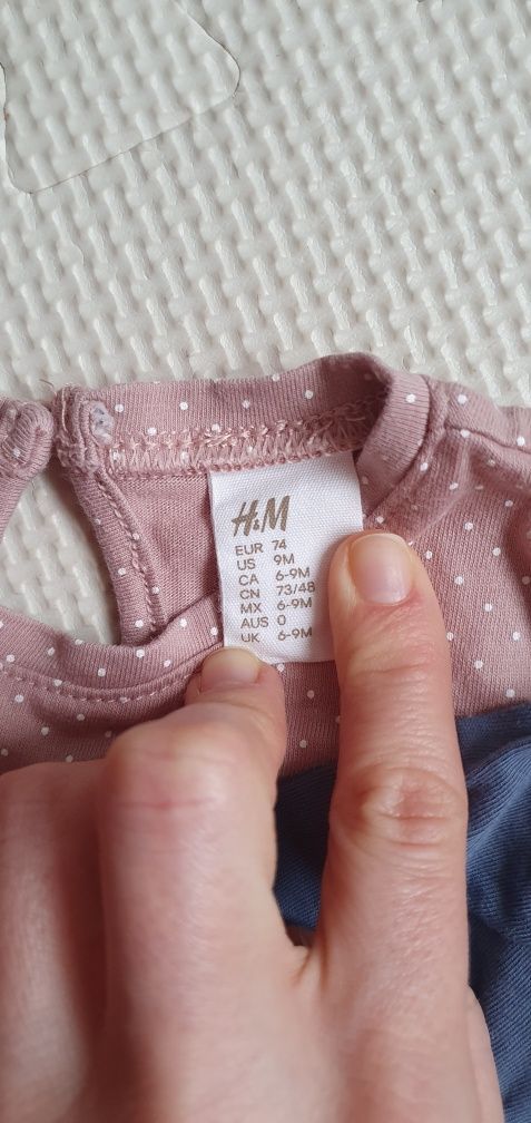 Komplet trzech bluzek niemowlęcych z długim rękawem H&M