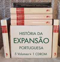 História expansão portuguesa - 5 livros e 1 cd novos caixas originais