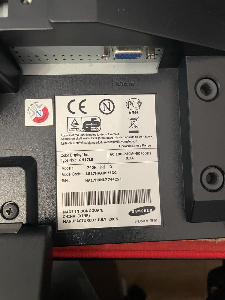 Monitor Samsung SyncMaster 740N 17” cali
