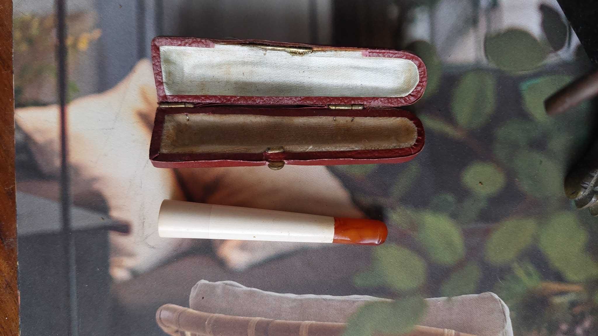 Cachimbo Meerschaum âmbar com caixa