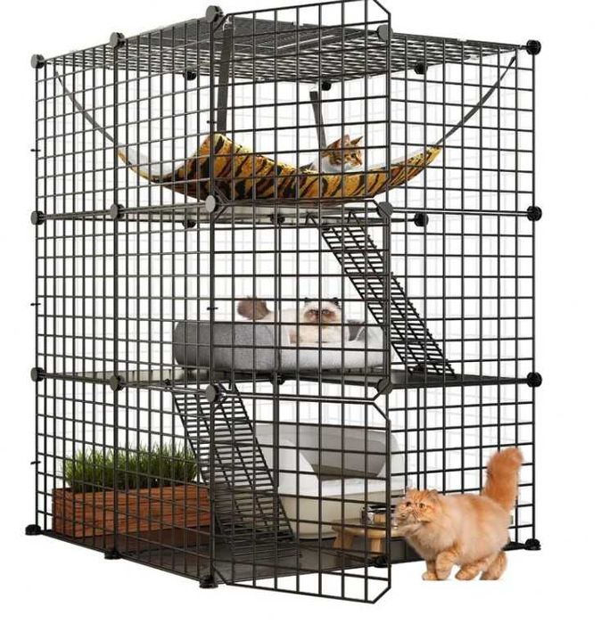 Klatka dla kota fretki szynszyla królika, Duża XXL NOWA CZARNA