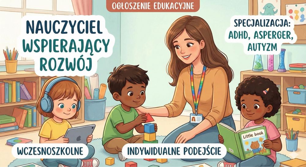 Korepetycje nauczyciel wspierający – ADHD, Asperger, Autyzm - z dojazd