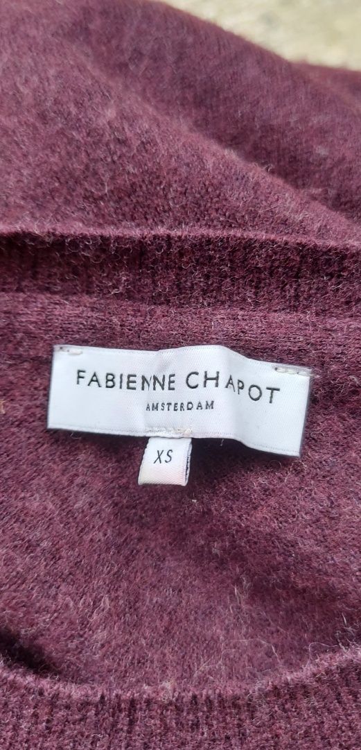 sweter wełniany 80% wełna wool xs 34 fabienne chapot   ciepły zima jes