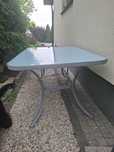 Stol szklany, aluminiowy