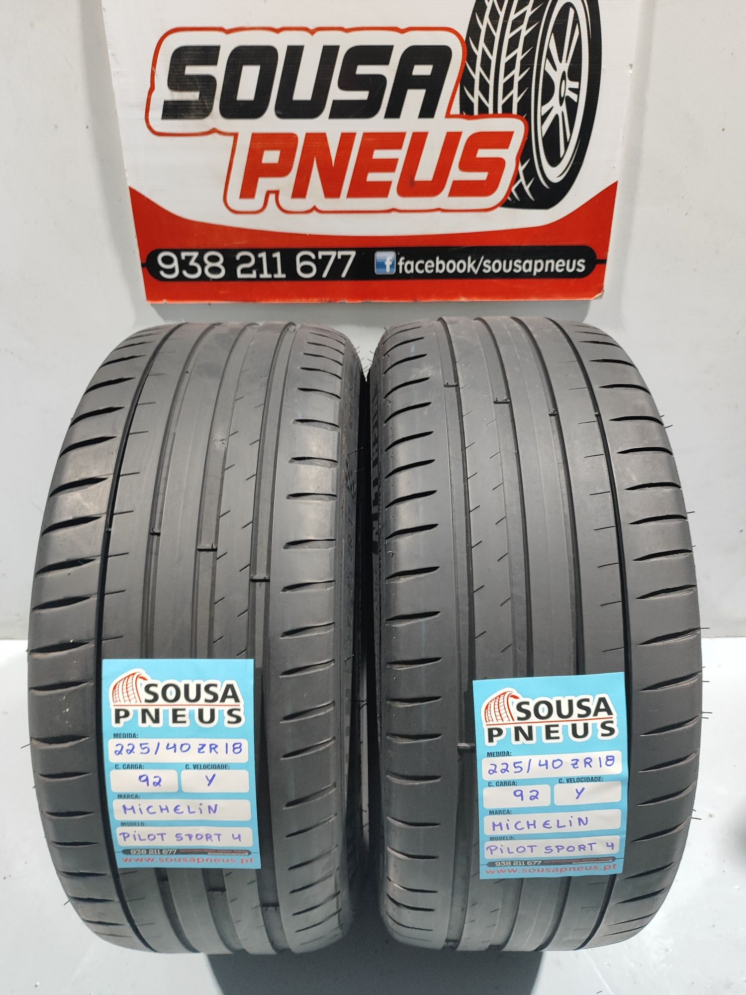 2 pneus semi novos 225-40R18 Michelin - Oferta dos Portes 130 euros