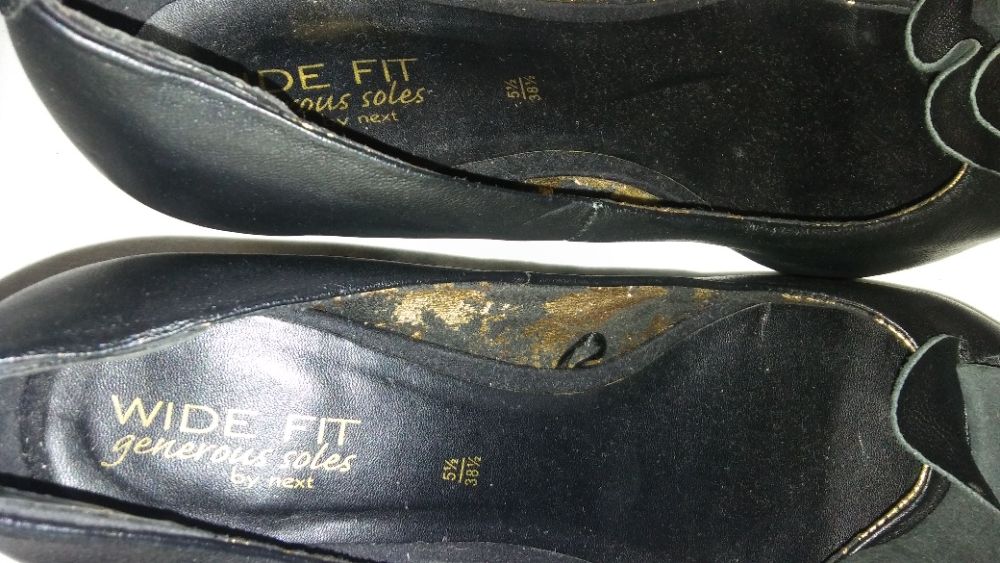 Wide fit roz.38,5, dł wkł.25,5 cm- skóra - stan bdb