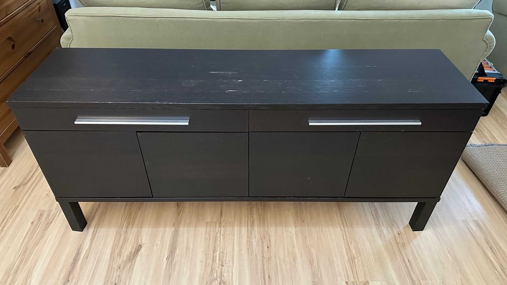 Bufet szafka ciemny z szufladami Ikea