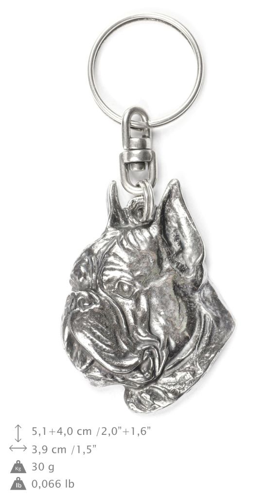 Bokser brelok do kluczy posrebrzany Art-Dog