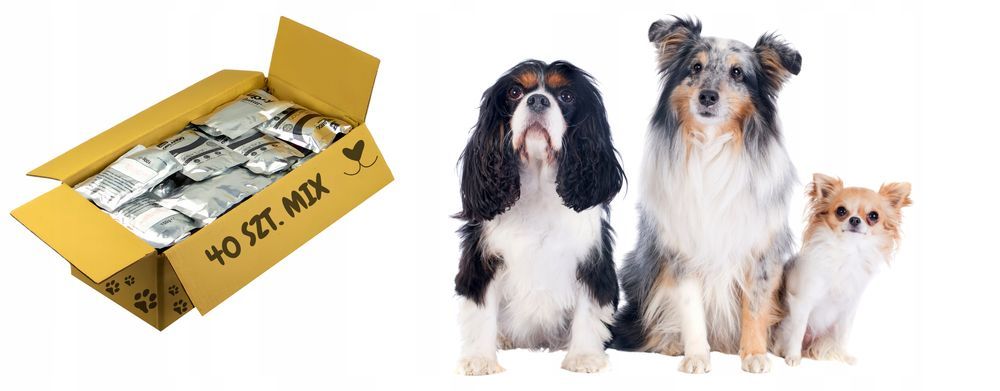 40Szt. Karma Mokra Dla Psa Saszetki Kawałki Sos Galaretka Mix Smaków