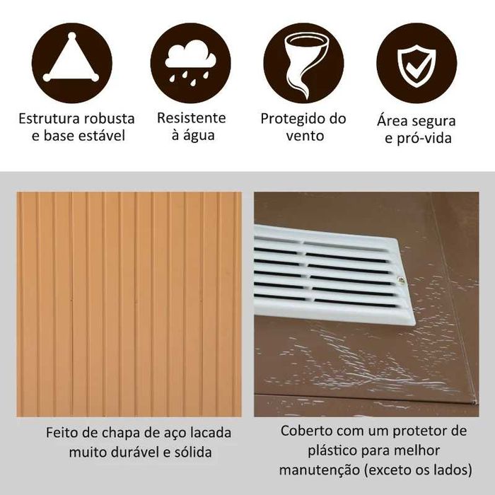 Abrigo de Jardim Metálico 277x191x192cm