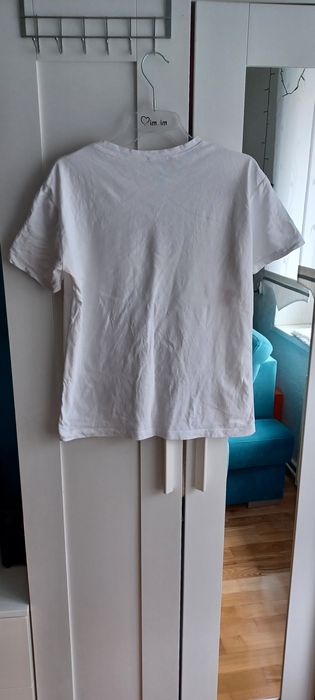 Tshirt biały z koronami r M
