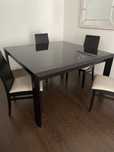 Mesa Jantar Wengue tampo Vidro antarte + 4 cadeiras