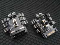 ХАБ для кулеров, разветвитель питания 3pin на SATA / MOLEX FAN HUB