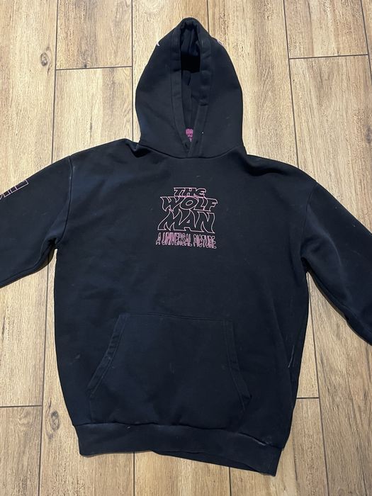 Czarna bluza z kapturem i nadrukiem na plecach Pull&Bear L