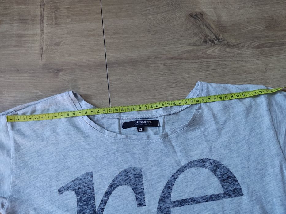 Bluzka damska koszulka t-shirt oversize XS S 36 z nadrukiem gazeta