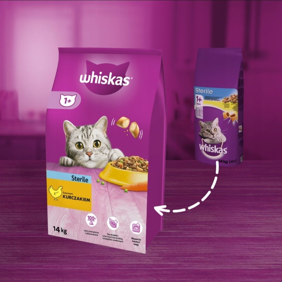Whiskas Sucha Karma dla Kotów Dorosłych po Serylizacji z Kurczakiem 14