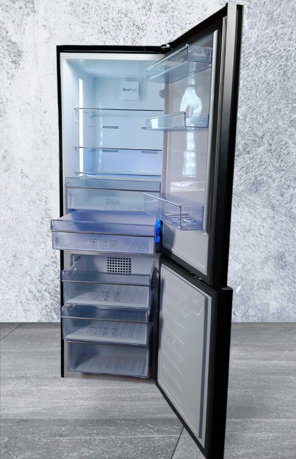 Холодильник BEKO черное стекло высота 177 см, Neo Frosr, BioFresh