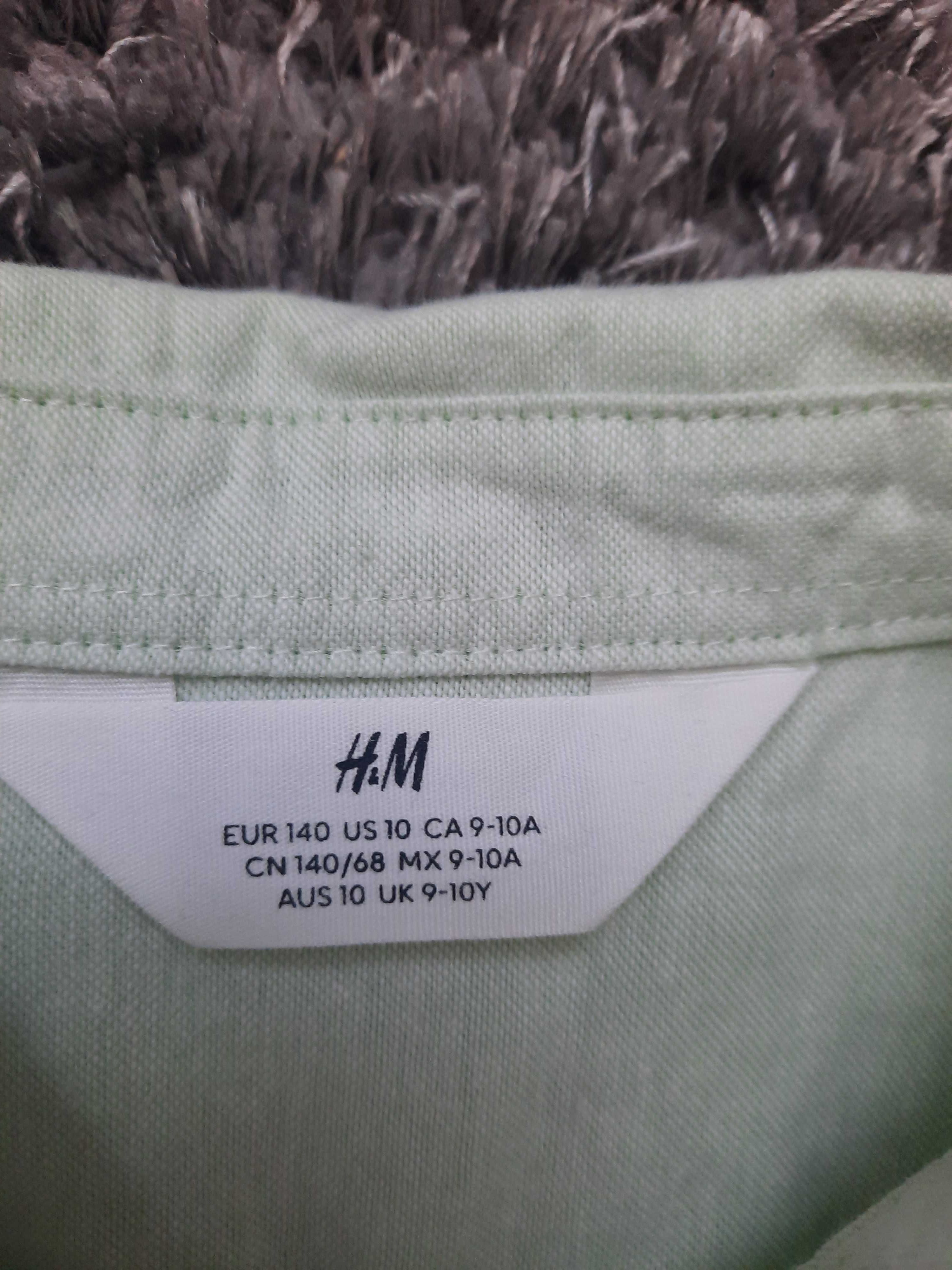 Нова м'ятна рубашка h&m на 9-10 років,ріст 140
