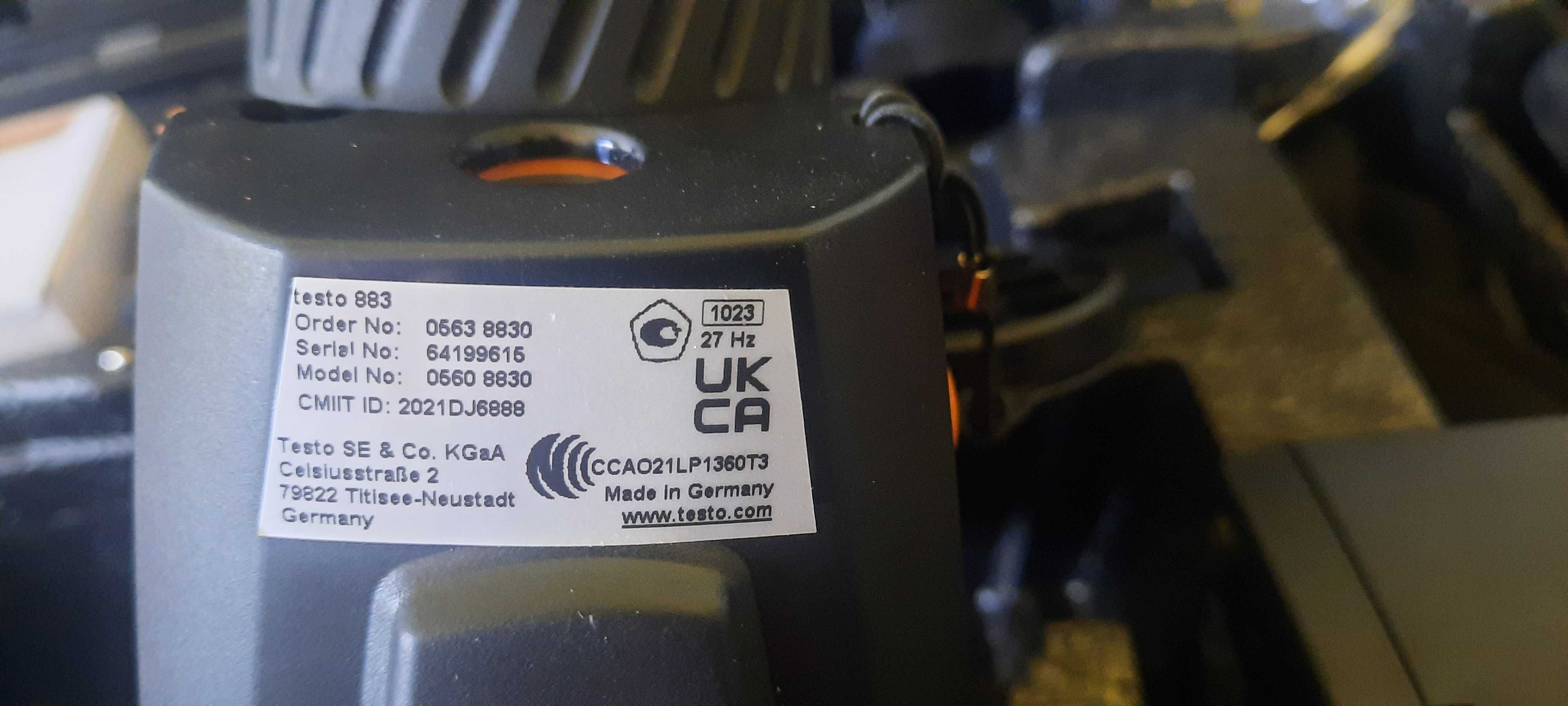Kamera termowizyjna TESTO 883 + miernik temperatury + termohigrometr