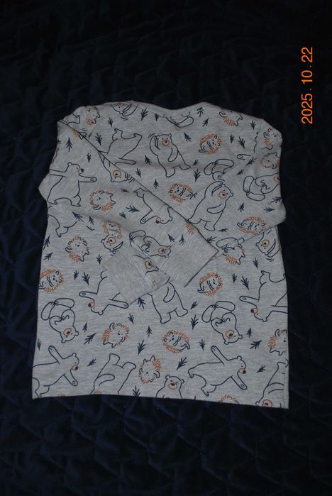 Szara bluza z długim rękawem, miła r.110/116