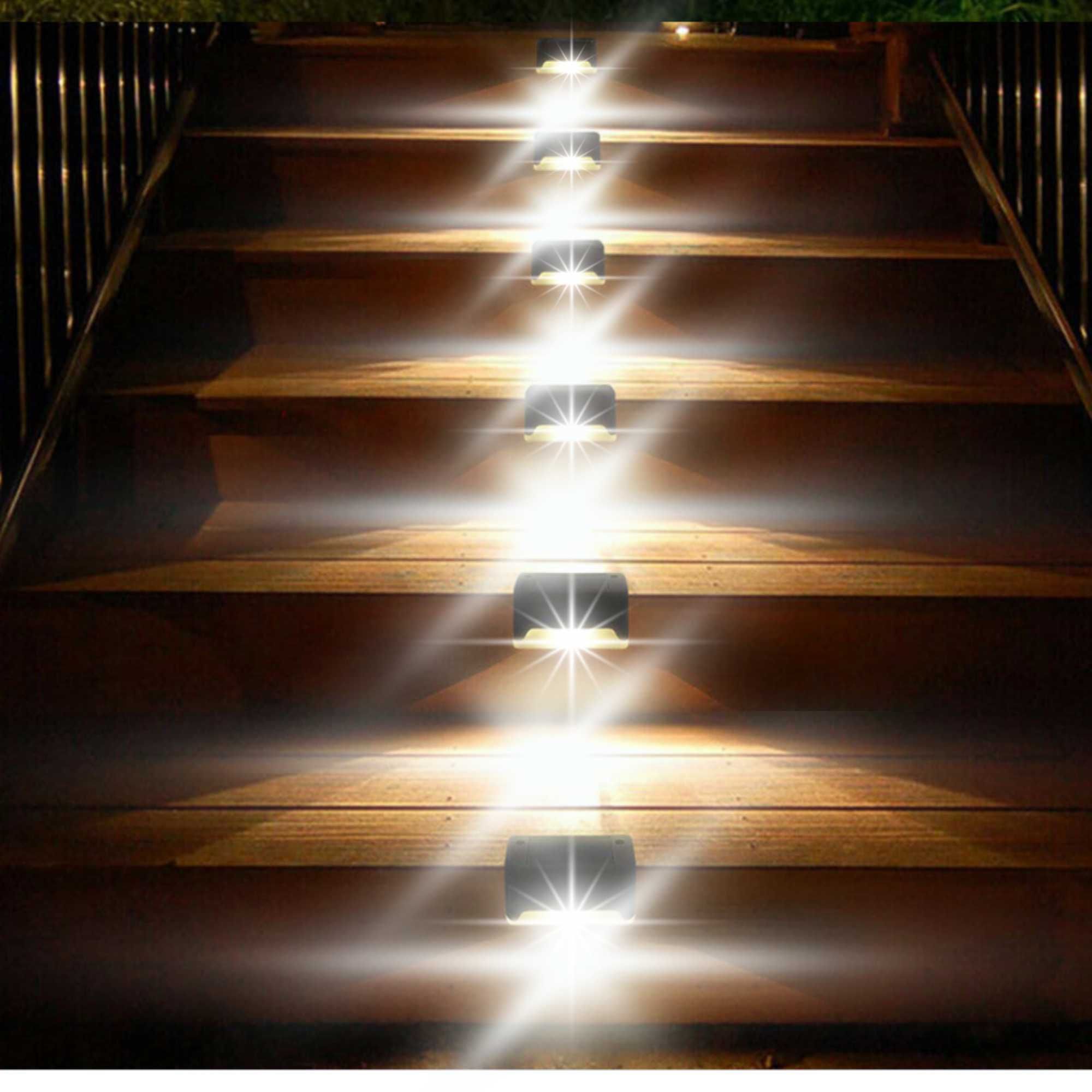 Lampa Solarna Ogrodowa LED Na Taras Schody Balkon Biały Zimny 12 sztuk